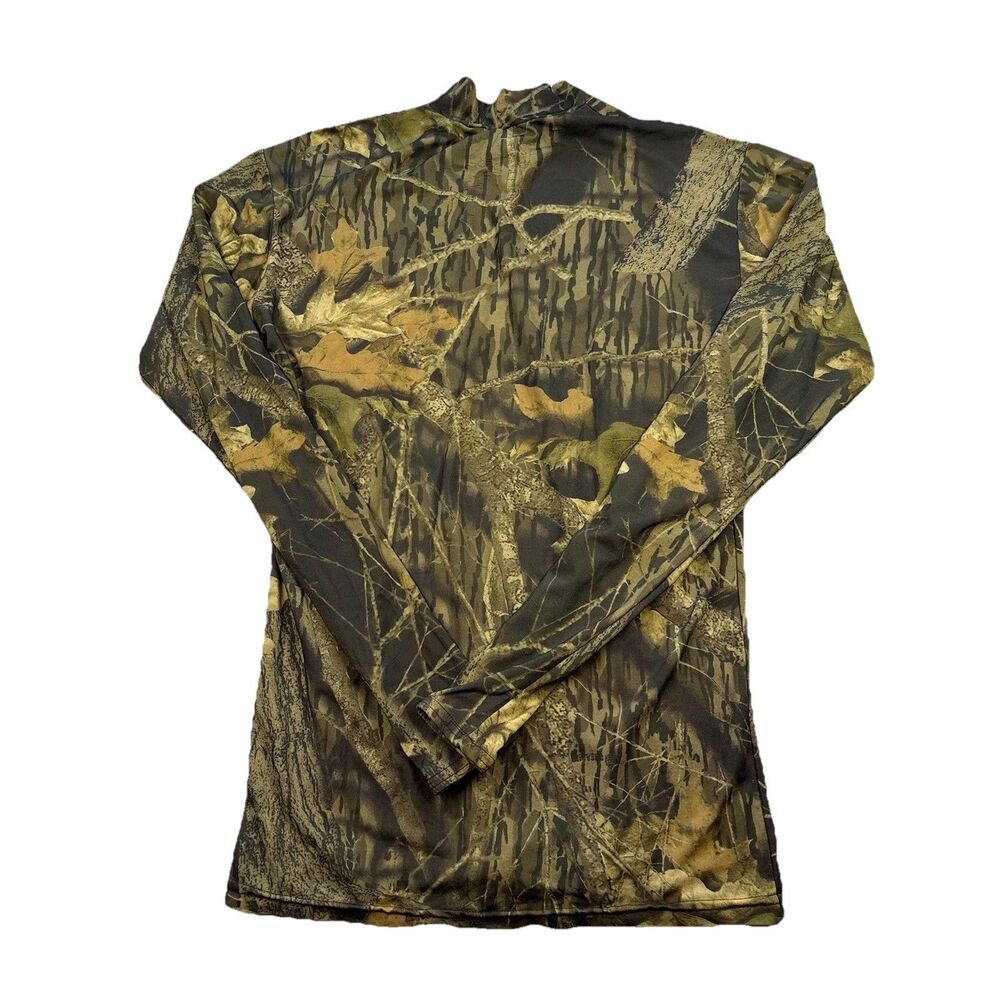 Vintage Rynoskin Insect Camo Mock Neck USA Made Top Nylon Hunting Stretch L